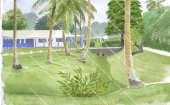 Sketch of the Luganville Maritime College, Vanuatu,Sketch by Roger Swainston